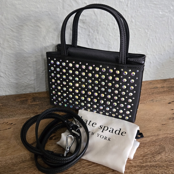 #134 NWT - kate spade new york Sam Icon Crystal Embellished Fabric Mini Tote - Picture 2 of 10